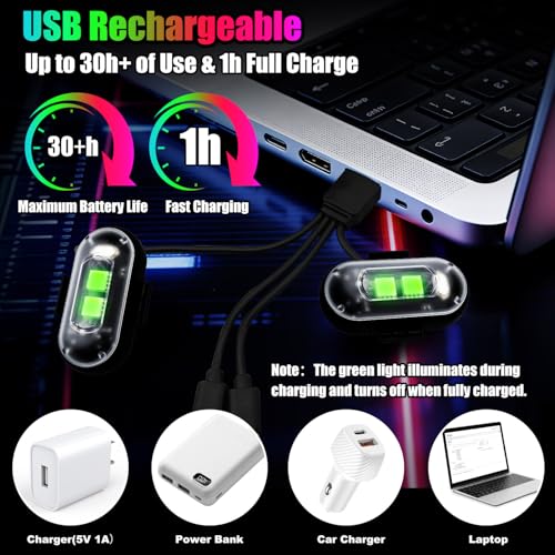 Image of Wireless LED Lights for Car, Wireless Rock Lights with 8 Colors 10 Modes,led Strobe Warning Light, Motorcycles, Boats, Camping, Bikes, Drones,Design in USA
