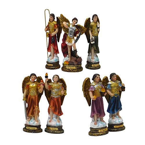 Set de 7 Estatuas de Arcángeles de Resina 5 pulgadas