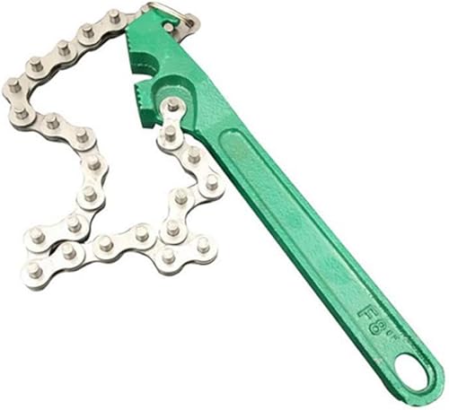 Llave de cadena de trinquete de alta resistencia, llave de filtro de aceite, llave de tubo, estilo de cadena, herramienta de extracción multiusos (8