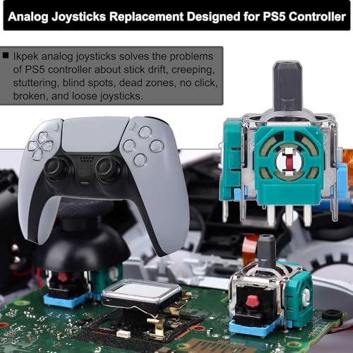 Image of 6 Pack Joystick Replacement for PS5 Controller, 3D Analog Sensor Module Thumb Sticks Replacement Part with Thumbsticks Repair Screwdriver Kit for PlayStation 5 DualSense Controller