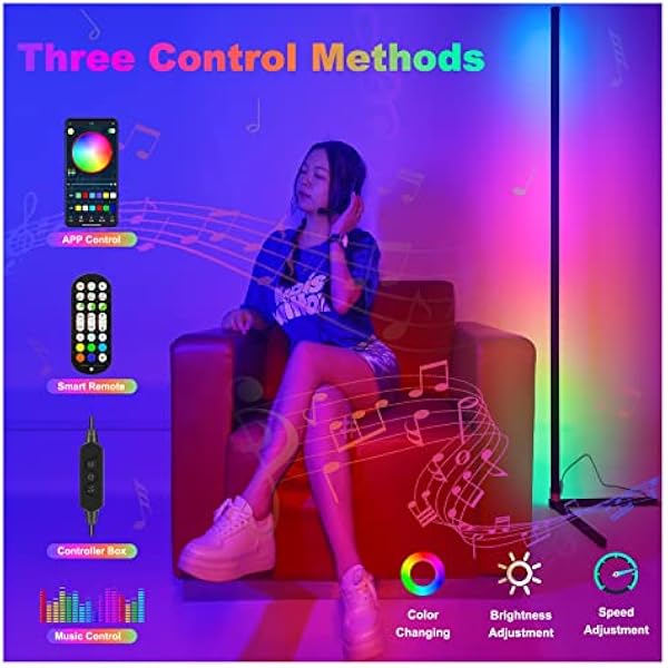 165 см LED RGB угловой напольный светильник настроения приложение управление синхронизация с музыкой DIY диммируемый изменение цвета света настроение освещение для студии фотографии диск базы