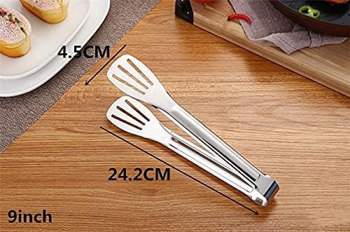 Cooking Tongs Bread Tongs Stainless Steel Buffet-Type Barbecue Meat Clip BBQ Accessories Grill Tool BBQ Tong Kitchen Tools(9inch)