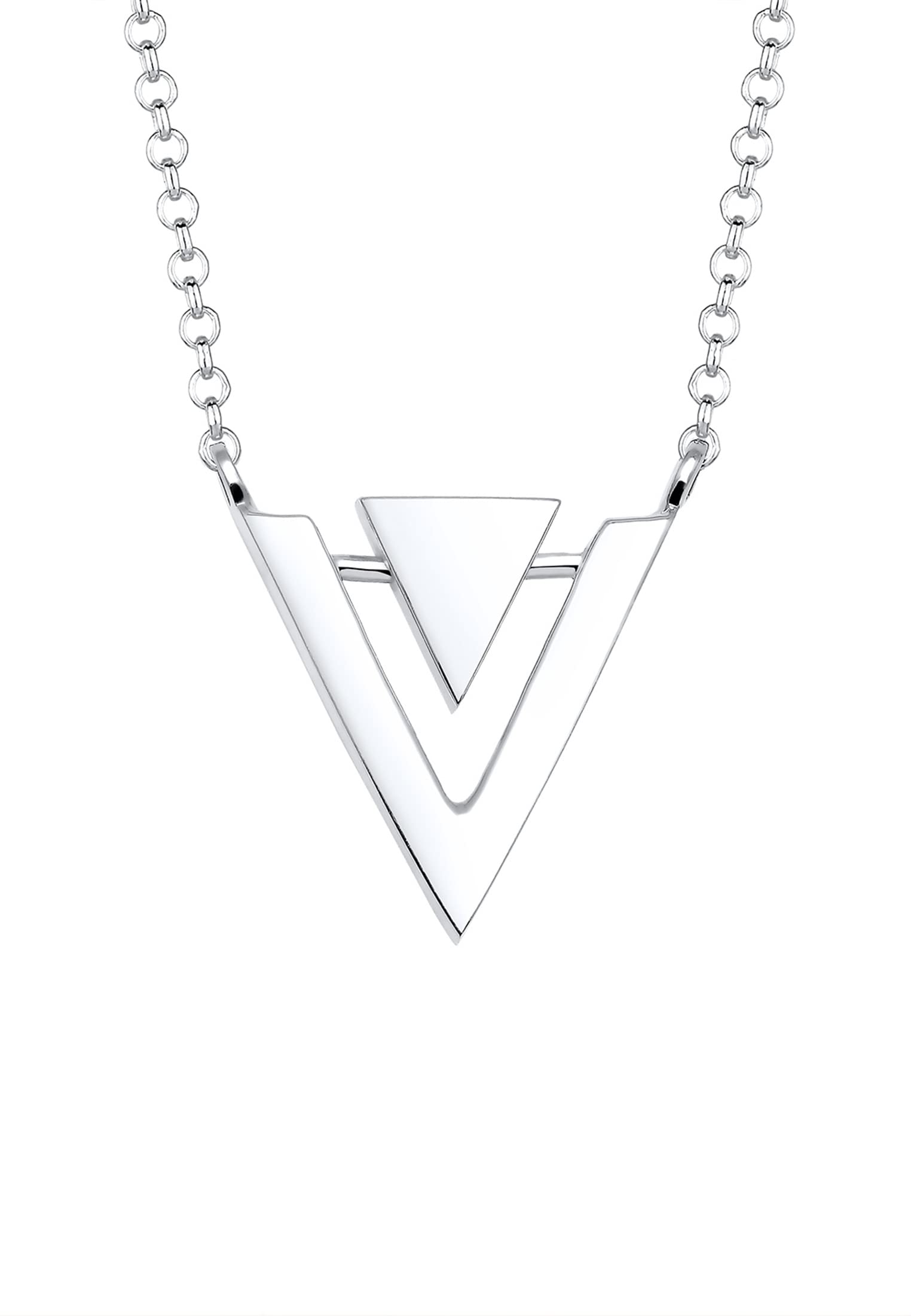 Elli Women's 925 Sterling Silver Geo Minimum Trend Bloggers Necklace Chain with Pendant of Length 45 cm