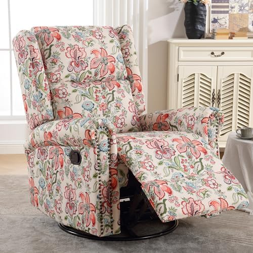 HOMYKA Swivel Rocker Recliner, Rocking Recliner Chair with Manual Adjustable