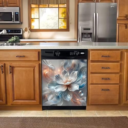 Image of BVBOX Dishwasher Magnet Cover 23 inchx26 inch, Reusable Magnetic Refrigerator Covers, Decorative Magnets Cover Fridge Door Skin Panel Stickers for Home Kitchen Appliance