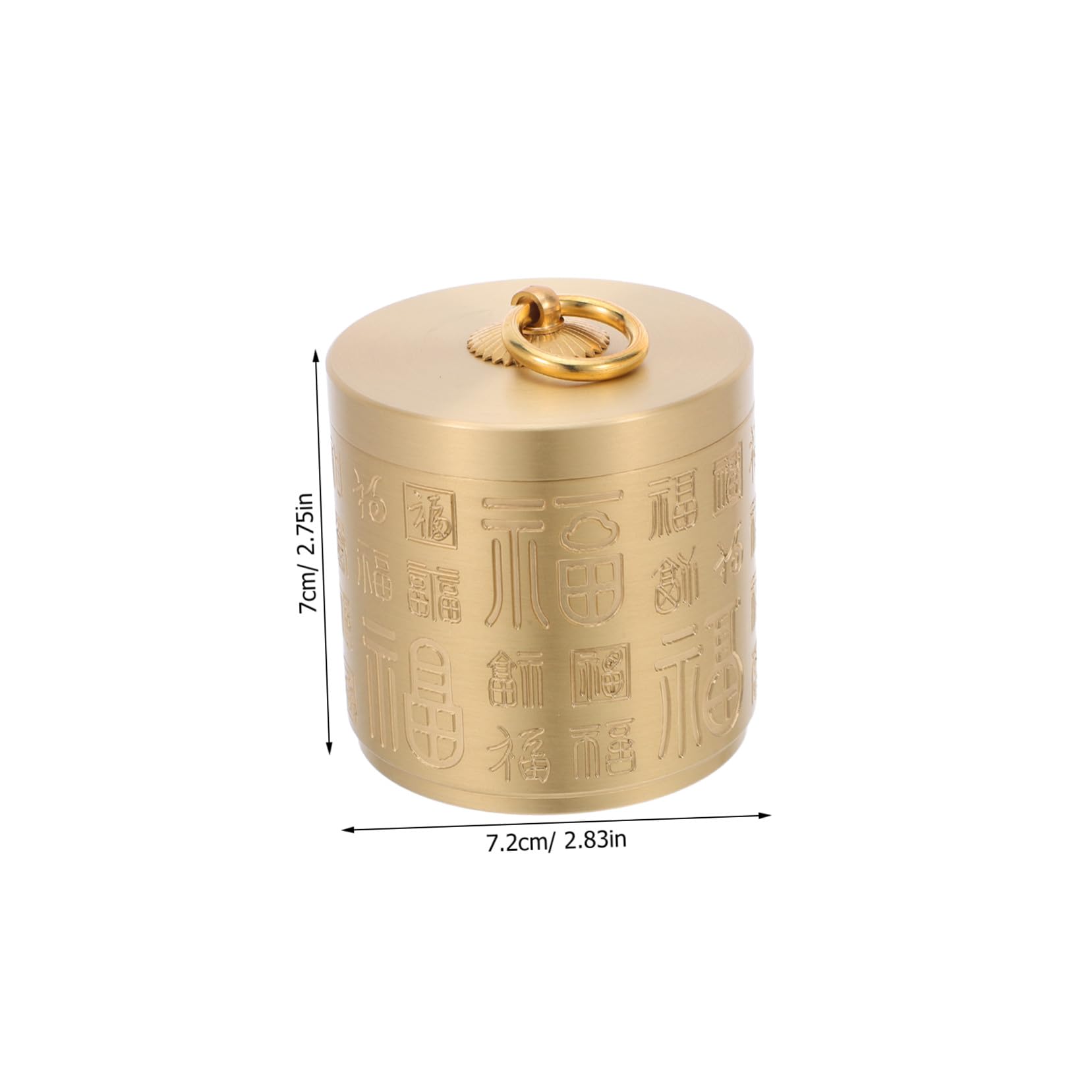 Posacenere Rotondo in Ottone Oro con Coperchio, Stile Classico