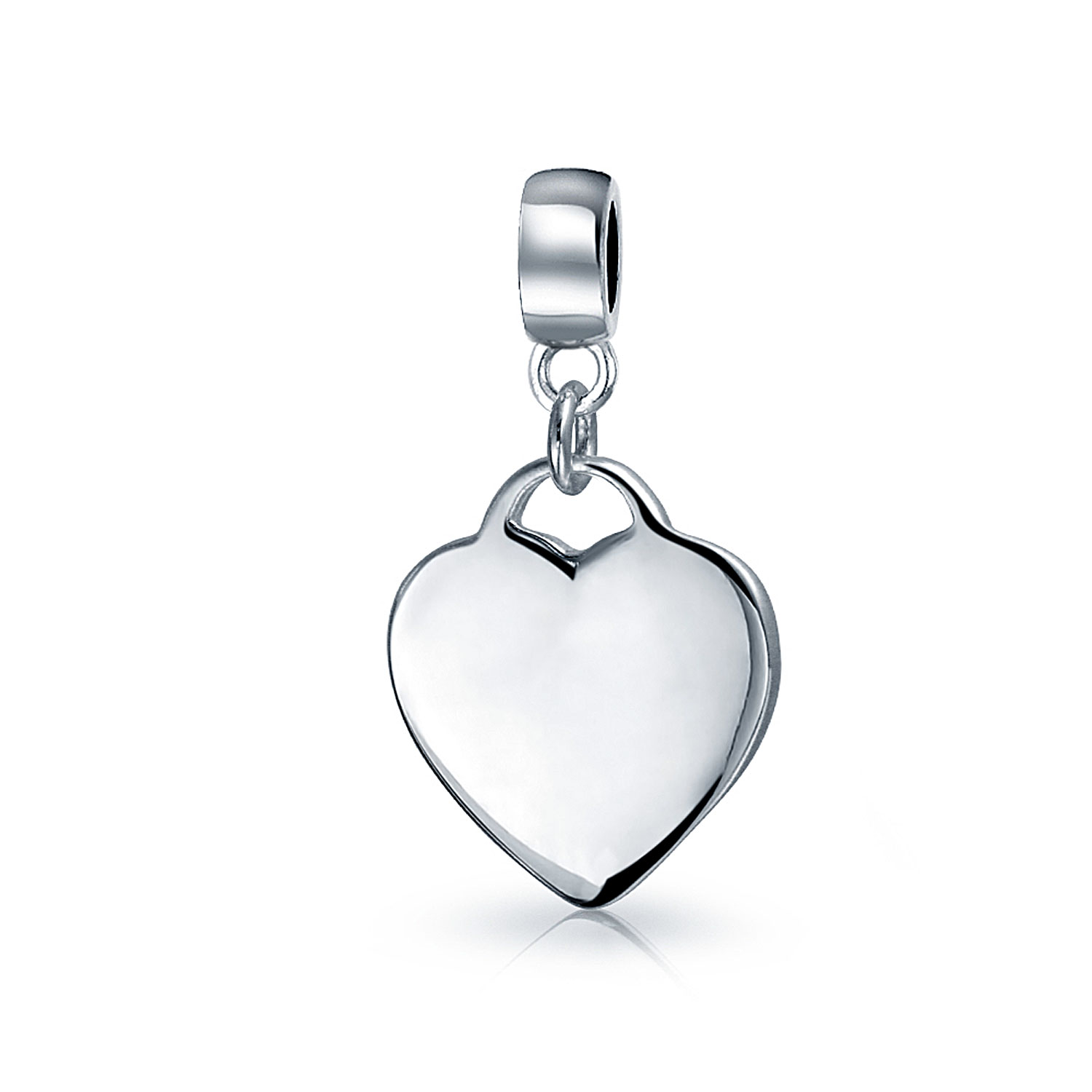 Bling Jewelry Personalizzato Alfabeto Iniziale A-Z Monogramma Cuore Forma Tag Dangle Charm Bead Per Le Donne Fidanzata .925 Sterling Silver Si Adatta Bracciale Europeo