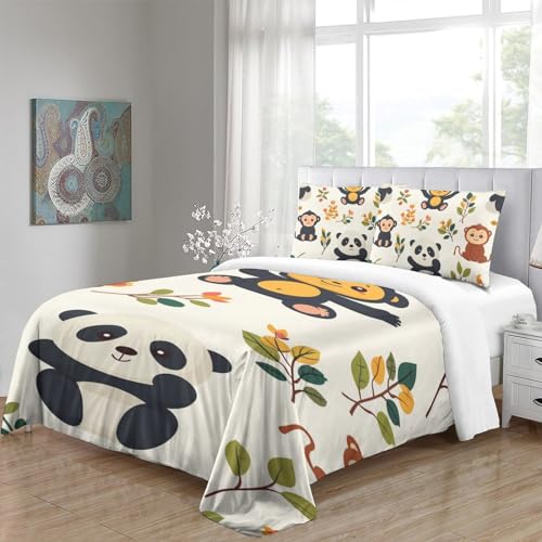 Housse de couette microfibre singe de qualité supérieure lit simple