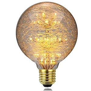 TIANFAN Led Lamp Vintage Gloeilamp RGB Vuurwerk Edison Lamp G95 3W 220/240V E27 Decoratieve Gloeilamp (Glasvezel-Vuurwerk)