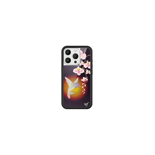 Wildflower Cases - Compatible with iPhone 16 Pro | Protective Black Bumper, 6.5ft Drop Test Certified, Women Owned Small Business | Nature Floral Aesthetic Trendy Cute | Hummingbird