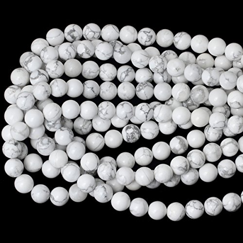 Cheavian 10Mm 35Pcs Natural White Howlite Gemstone Round Loose Stone Beads For Jewelry Making Diy Crafts Design 1 Strand 15" #TOP2