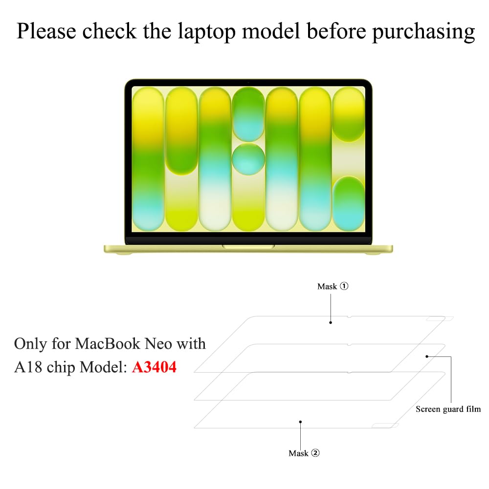 Films protecteurs d'écran mats anti-reflets MacBook Neo 13" A3404 Dureté 5H
