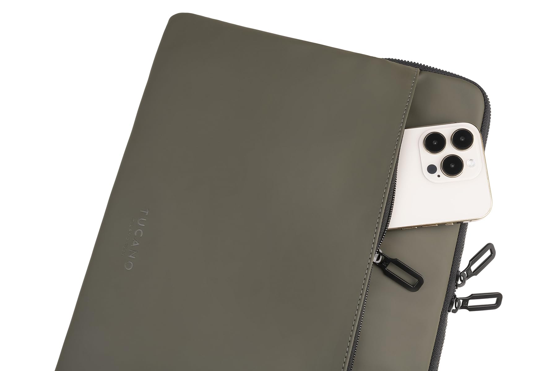 Tucano, Gommo Sleeve Custodia per MacBook Pro 16" e Laptop 15.6", Custodia Computer Imbottita in Materiale Gommato Water Resistant con Tasca Accessori e Zip Doppia