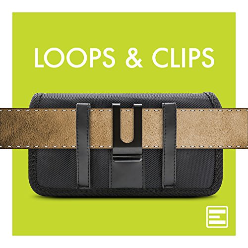 Evocel Urban Pouch Pro Tactical Carrier With Belt Loop & Holster (5.39 In X 2.79 In X 0.35 In) Compatible With Galaxy J3, Galaxy On5, Lg Aristo, Apple Iphone 6/7, Moto E4, & More, Black - Medium #TOP3