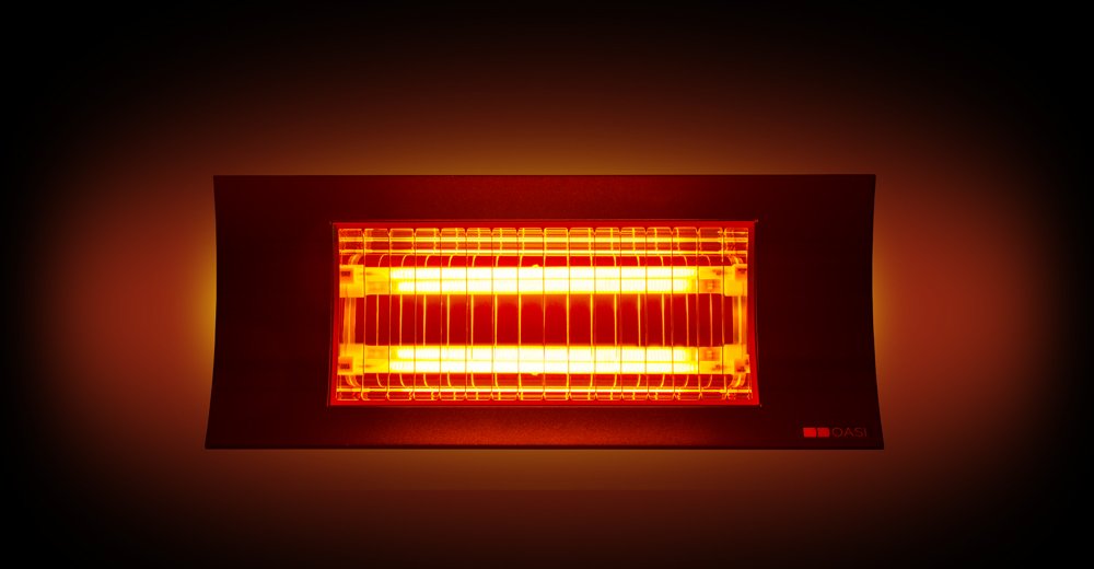 Radialight® SQBAL001 Lampada Infrarossi OASI 2000W Bassa Luminescenza Nera Stufa Eco Elettrica Riscaldatore Risparmio Energetico Protezione Umidità IPX 5