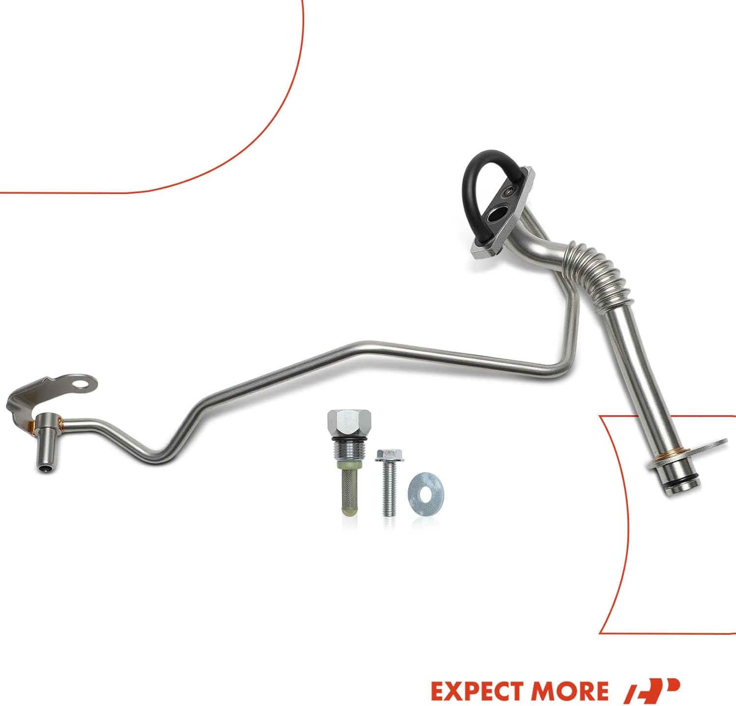 A-Premium Turbocharger Oil Line Compatible with Ford F-150 2011-2015, Transit-150 Transit-250 Transit-350 2015-2016, Transit-350 HD 2015-2016, Expedition 2015 & Lincoln Navigator 2015, Right Lower