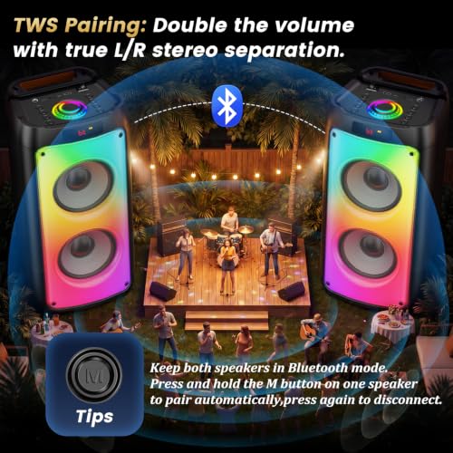 JYX 260W Trolley Party Speaker, 12 Hours, 2 Mics, Bluetooth 5.3, Black - Image 5