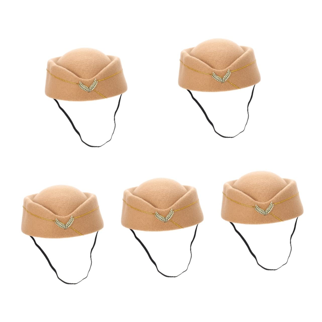 5piezas Sombrero De Azafata Para Disfraces De Aerolínea Accesorio De Cosplay Para Fiestas y Eventos Textura y Confortable