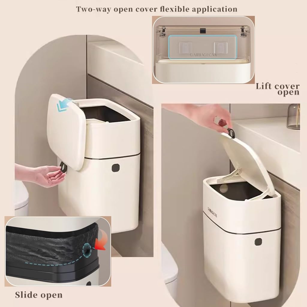 Cestino for rifiuti da parete, cestino for rifiuti in plastica appeso con coperchio, cestino for rifiuti da cucina con coperchio for rifiuti alimentari, piccolo cestino for rifiuti da parete, for cuci