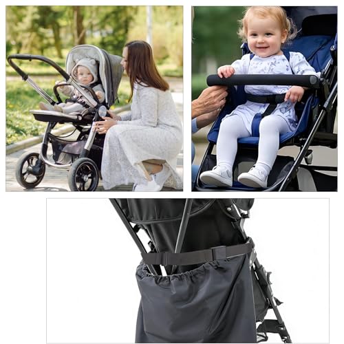 2 Stück Kinderwagen Sitzgurte zum Aufrichten (Schwarz) Universelle Sit Me Up Gurte,Kinderfahrrad-Anhänger & Puppenfahrradsitz-Gurt,Kompatibel mit Babyzen Yoyo u.a. Kinderwagen