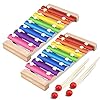 Xylofoon voor kinderen, ZUZER 2 stks houten xylofoon klokkenspel speelgoed xylofoon met hamers muziekinstrument voor…