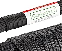 GardenMate Paracord 550 Professionelles Nylon Outdoor-Seil Schwarz 31m lang 4mm dick - Kernmantel-Seil aus 7 Kernfäden aus reißfestem Nylon
