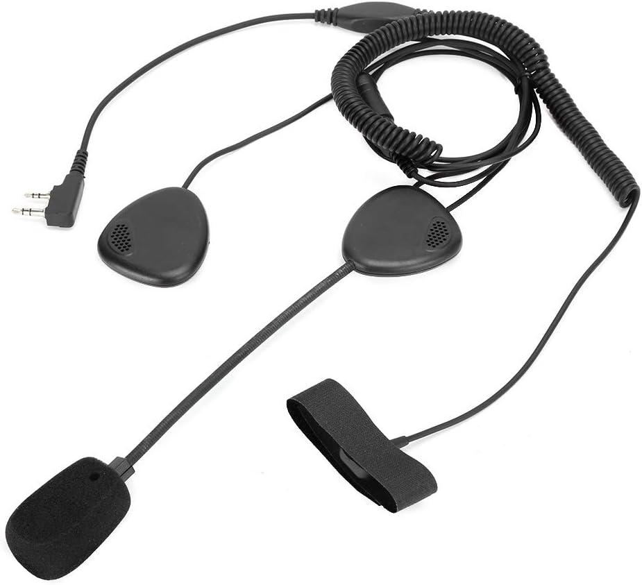 Motorcycle Helmet Headset, K Head Motorbike Intercom PTT Headphone Earphone with Microphone for Two Way Radio Walkie Talkie
