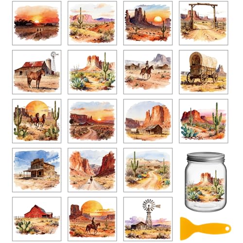 Pegatinas retro de caballos vaqueros GLOBLELAND para decorar tazas 2