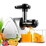 Homever Juicer Machines, Slow Masticating Juicer, Cold Press, Celery Juicer for Home, Wheatgrass Juicer Easy to Clean and Quiet Motor, BPA Free Juicer for Vegetables and Fruits, Silver