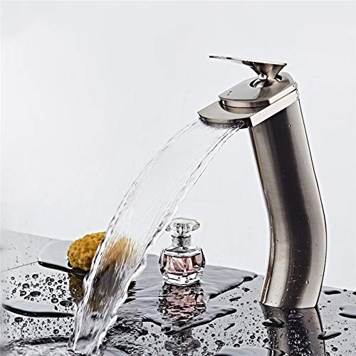 Robinet de lavabo de salle de bain mitigeur monotrou moderne en laiton