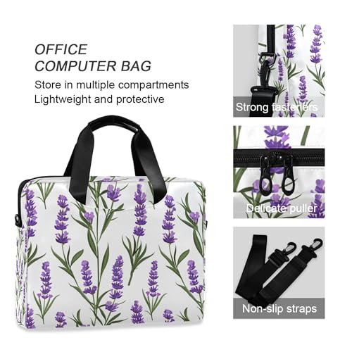 Maletín para portátil con estampado floral lavanda, 13-15.6 pulg miniatura 5