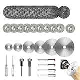 44Pcs Dremel Cutting Siscs for Dremel Metal Cutting Discs Set 6pcs HSS Cutting Disc, 20pcs Resin Cutting Disc, 10pcs Diamond Cutting Wheels, 6pcs Mandrels, 2pcs Screwdriver - Image 1