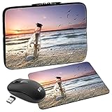 PEDEA Design Tablet PC Tasche 10,1 Zoll (25,6cm) mit Mauspad und schnurloser Maus, Message in a Bottle