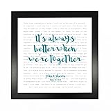 Jack Johnson, Better Together Song Lyrics Print Framed & Personalised - Anniversary Valentine's Wedding Gift perfect for him, her, couple - fully framed