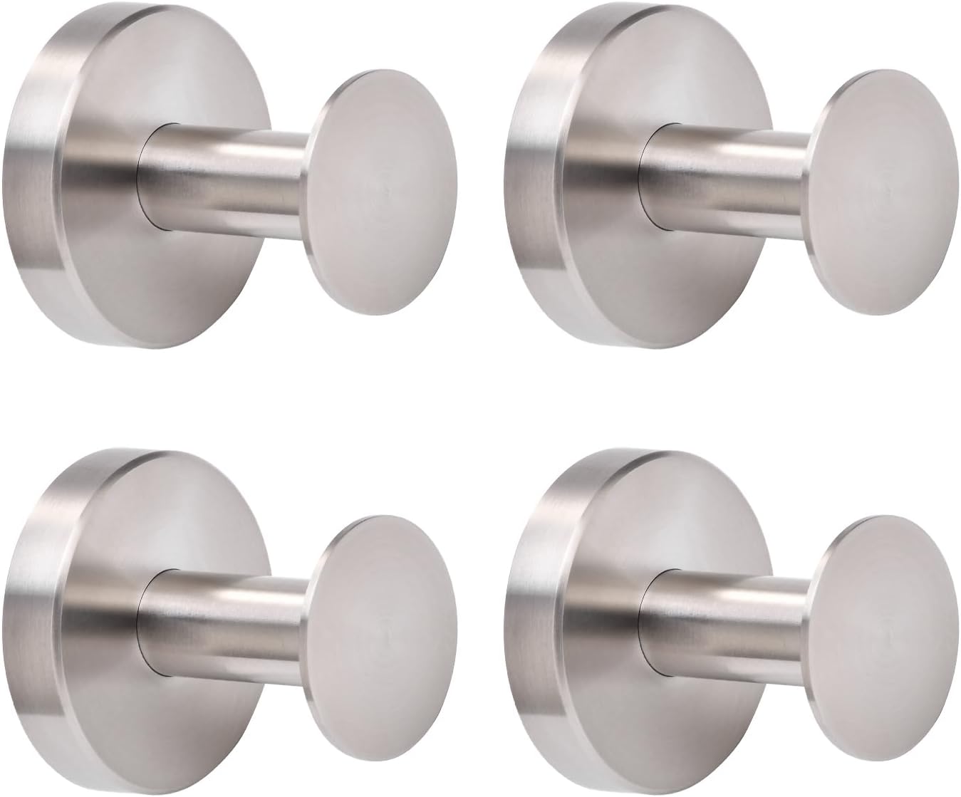 Towel Hooks for Bathroom 304 Stainless Steel Coat Robe Clothes Hook for Bathroom Kitchen Living Room Wall Mounted Shower Hooks for Inside Shower 4 Brushed Finish (Drilling Installation)