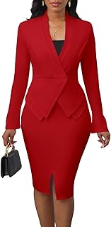 Women's Suits 2 Piece Skirt Set Business Work Outfits Blazer Dress Jacket Pencil Skirts Suit Sets