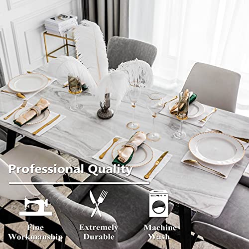 Home Brilliant White Placemats for Kitchen Easy Clean Rectangle Place Mats Well Packaged, Faux Linen Table Mats Set of 6 - Image 2