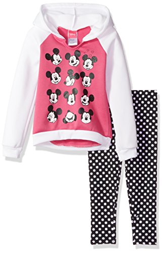 Disney Baby Girls 2 Piece Minnie Hooded Sweatshirt with Legging, Pink, 12M