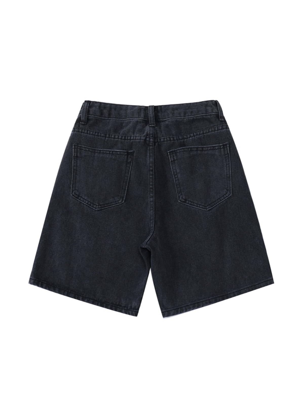 Shorts Jeans Donna Estate Alta Vita Denim Casual Sciolto Donne più Dimensione Streetwear Moda Pulsante Gamba Larga Breve Femminile-Black-m