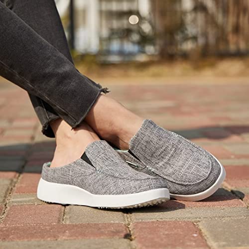 Orthocomfoot Canvas Loafer For Women,Plantar Fasciitis Slippers For Metatarsalgia,Shoes For Plantar Fasciitis Grey Green Size 9 #TOP7