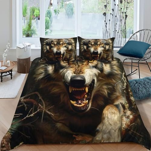 Housse de couette double loup microfibre pour lit d'ado facile à laver - 3
