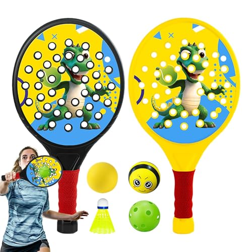 Juego De - Raquetas De Ligeras con 4 Pelotas - Accesorios Deportivos Ligeros con 4 Pelotas Portátil para Niños Y Niñas