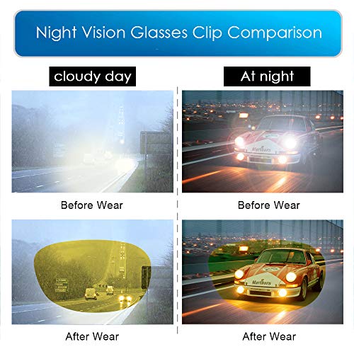 Image of LUFF Polarized /Night Vision Clip on Sunglasses /Myopia Glasses for Driving Black-Yellow
