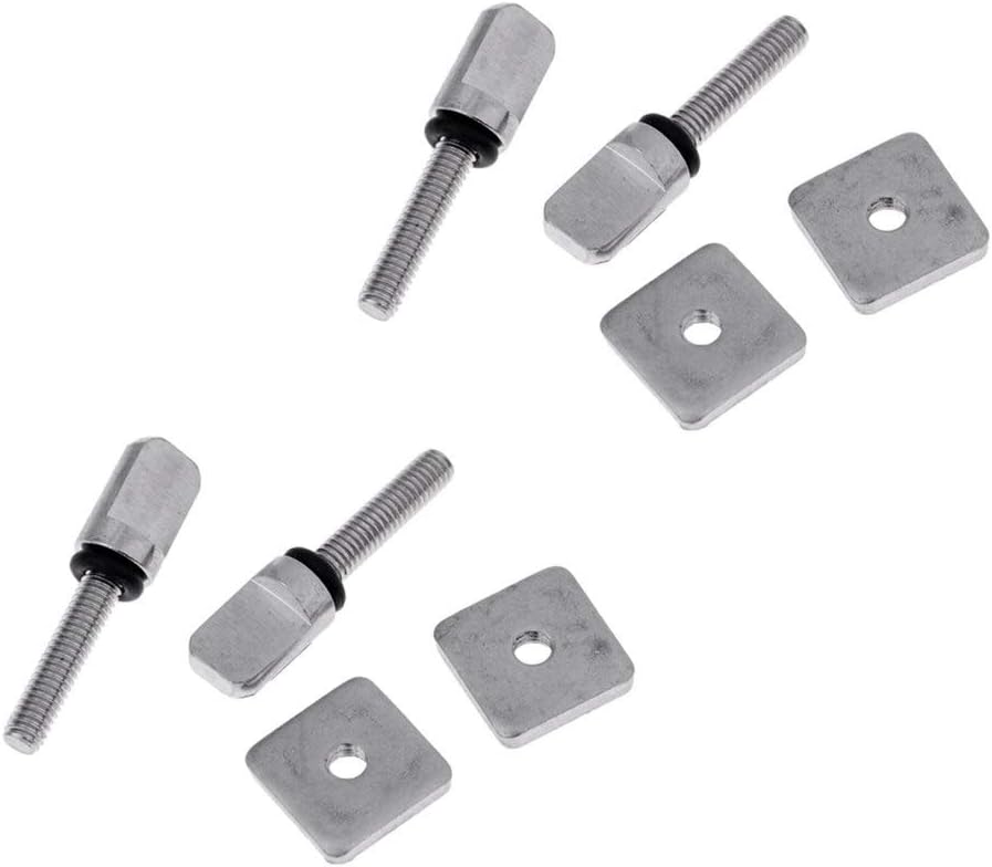 4pcs Surf Thumb Fin Screw and Plate Surfboard Longboard Hardware Water Sports Surfing Accessories Silver