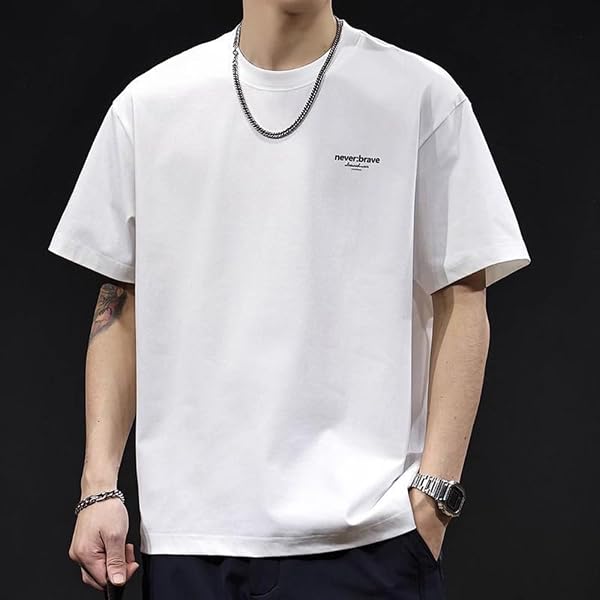 [Yeecan] tシャツ メンズ 半袖 綿 丸首 夏服 メンズ 無地 通気性 柔らかい 軽い 速乾 カジュアル ゆったり オシャレ かっこいい 夏 ティーシャツ 大きいサイズ - 4