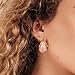 KissYan Acrylic Teardrop Earrings for Women, 14K Gold Plated Resin Chunky Hoop Earrings, Lightweight Hollow Open Drop Hoops Translucent Hypoallergenic Vintage Fashion Jewelry Gifts (Pink)