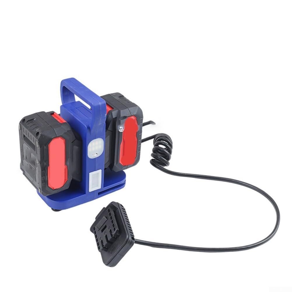 Adapter do baterii kompatybilny z ręcznymi narzędziami elektrycznymi, w zestawie oświetlenie LED i obsługuje prądy AC lub przenośne do zasilania banku