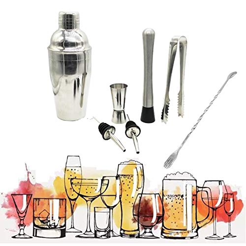 Set coctelera y kit bartender acero inoxidable 7 piezas miniatura 3