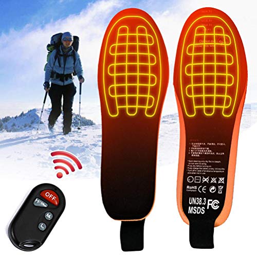 Plantillas Calefactables, Climatizada Plantillas con Mando a Distancia, Calentadores de Pies Carga USB Plantillas Pies, Eléctrica Calefacción Inverno Suelas Calentables Hombre Mujer, Puede Cortar