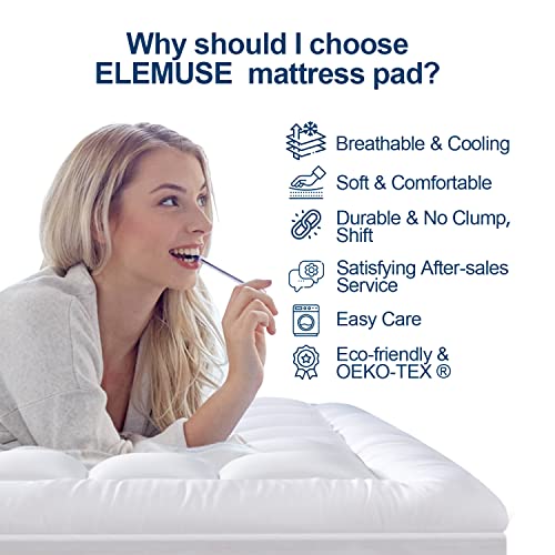 Elemuse Queen Soft Mattress Pad Cooling Mattress Topper Fluffy Mattress Protector Pillow Top Bed Pad Cloud Feel Mattress Cover With Elatic 8"-21" Deep Pocket #TOP5